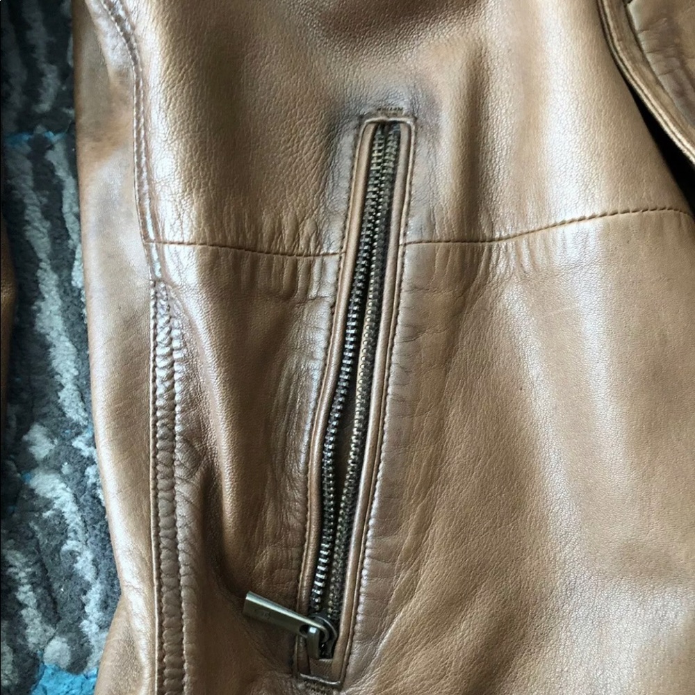 MASSIMO DUTTI MEN'S LEATHER JACKET XL BROWN - Picture 6 of 8